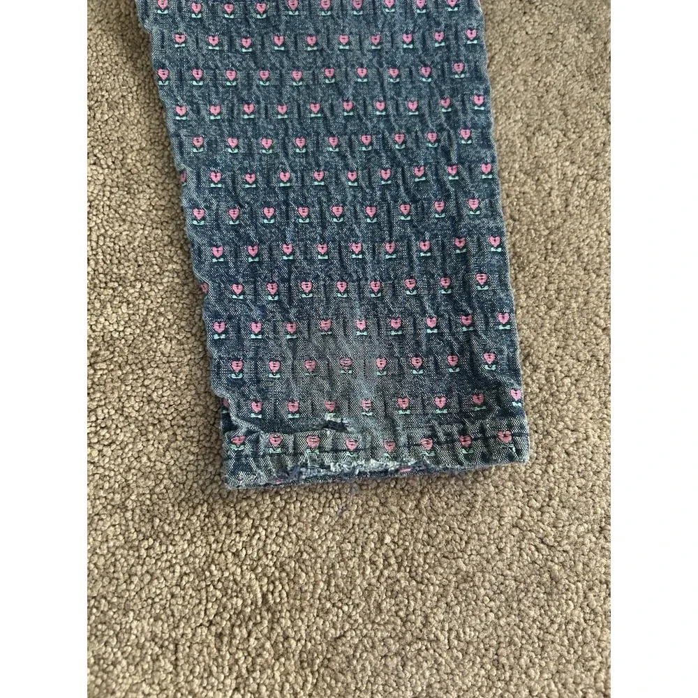 Vintage 90s Oshkosh B'gosh Floral Print Denim Cargo Pants Toddler Girls Size 4